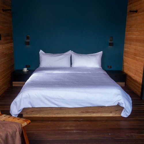 Cover Duvet - Funda Plumón 300 Hilos 100% Algodón Sateen Stripe Blanco