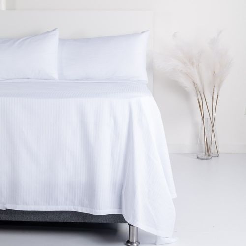 Sábana Plana 300 Hilos Algodón 100% Sateen Stripe 0.5
