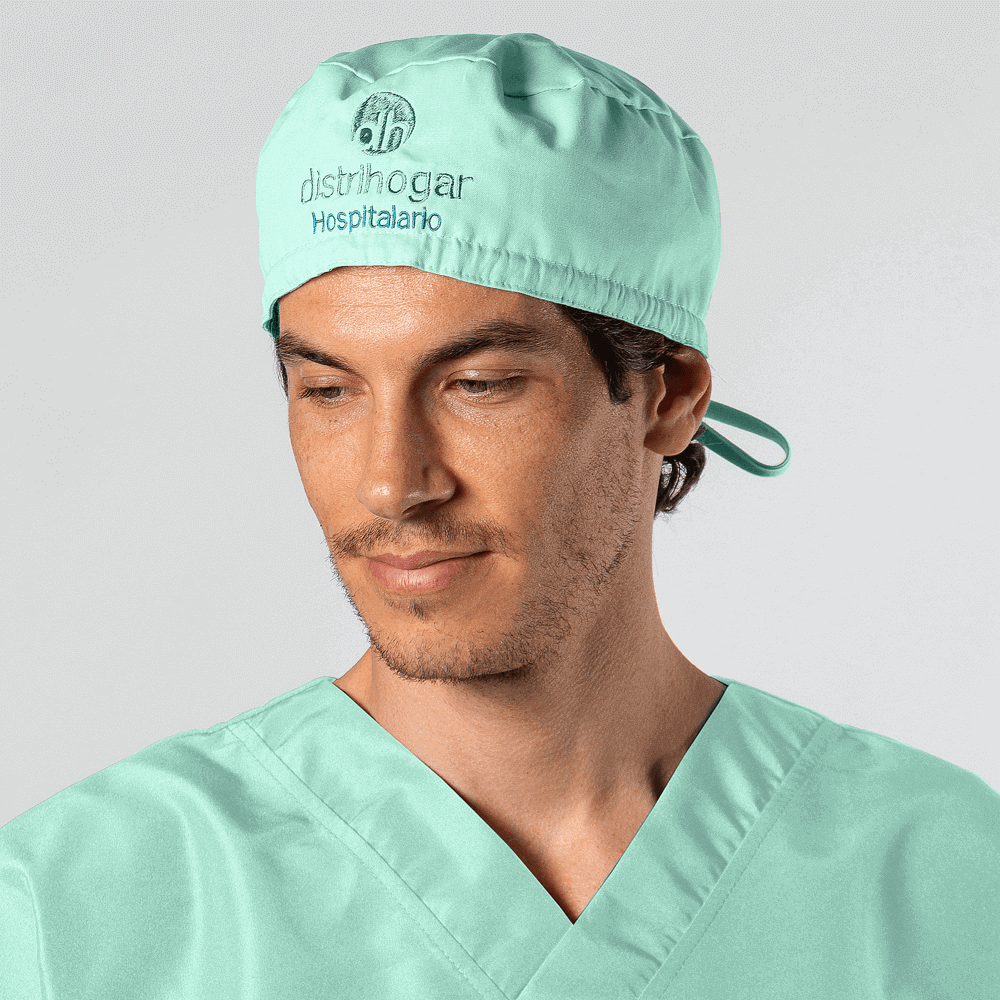 gorro-medico-con-tiras-de-amarre-anticloro-verde-claro