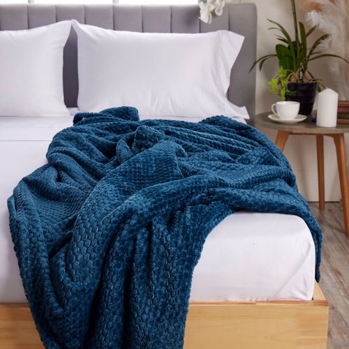 Cobija Flannel Jacq Bee Essencial 280 gr Azul