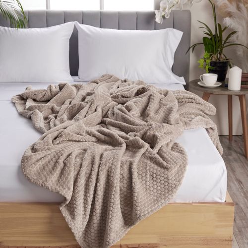 Cobija Flannel Jacq Bee Essencial 280 gr Gris Cálido