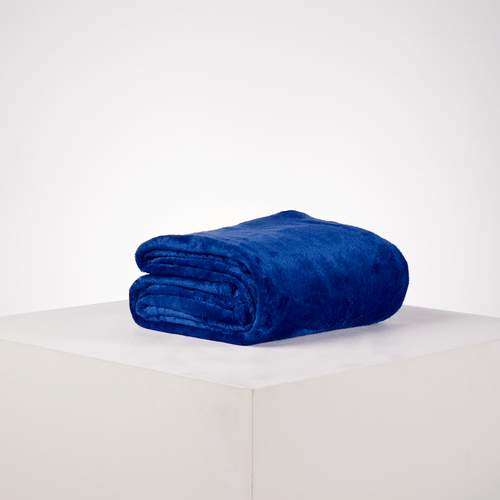 Cobija Sweet Home Flannel Fleece Azul Oscuro