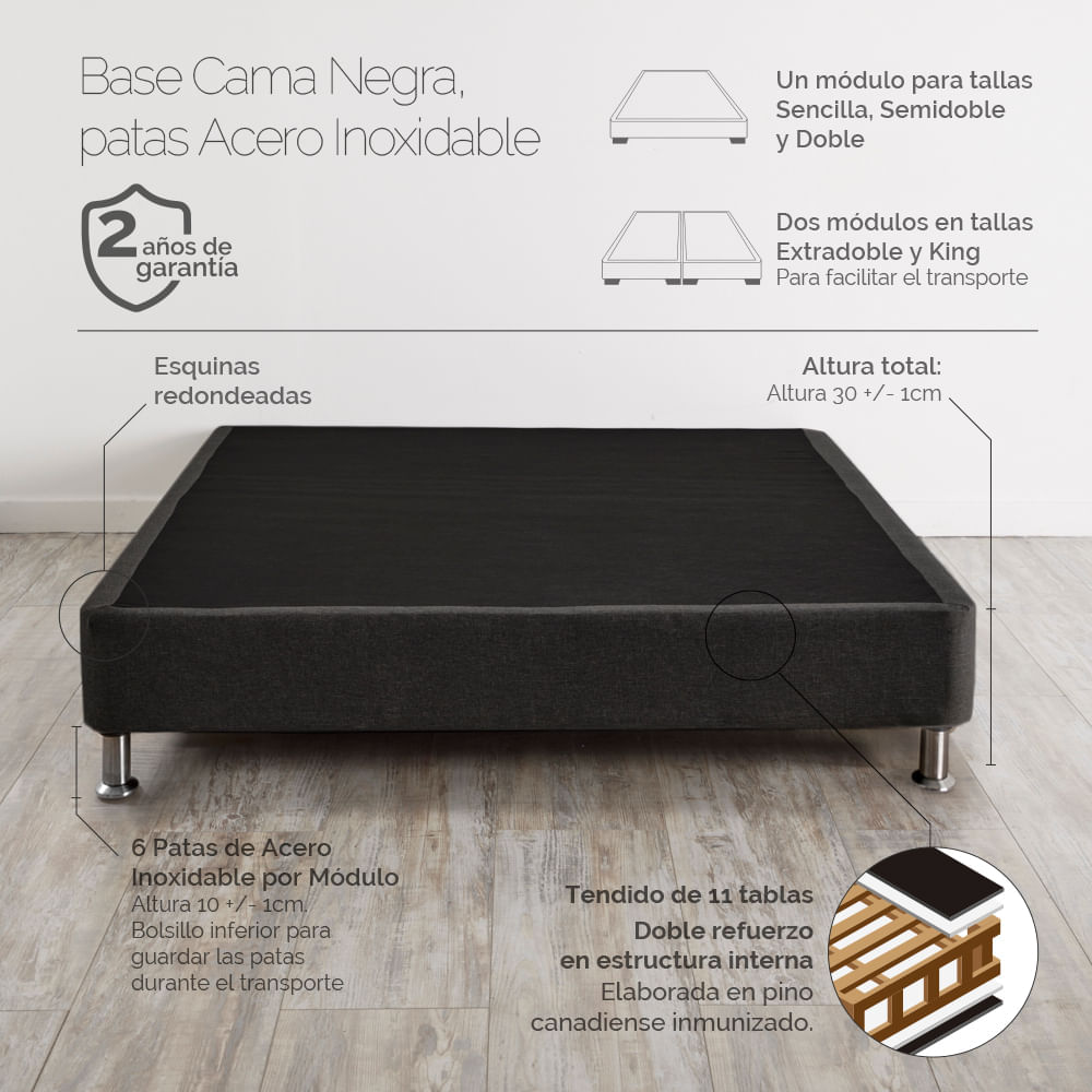 base-cama-patas-metalicas-interior-en-pino-negro-sencilla