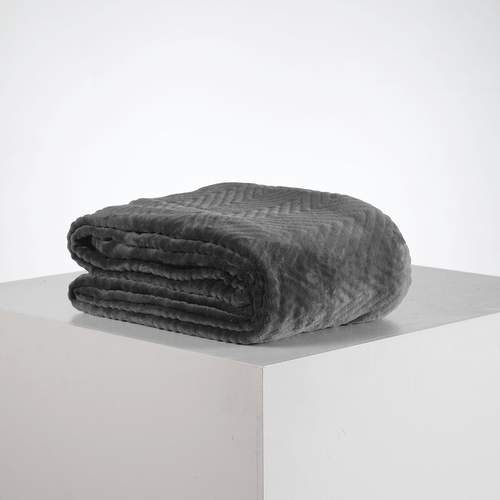 Cobija Flannel Fleece 250 gr Chevron Gris