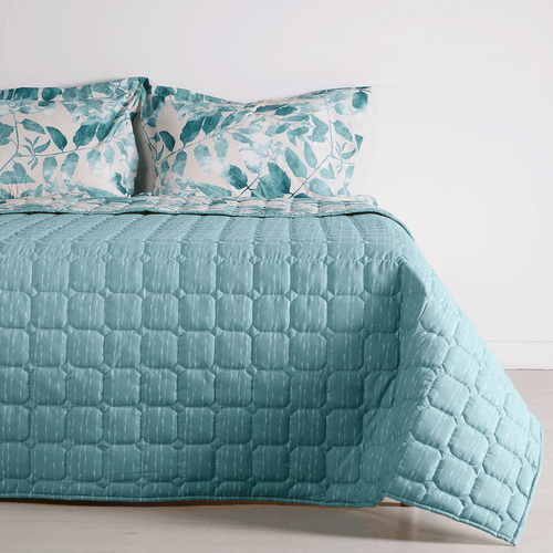 Cubrelecho Doblefaz 150 Hilos Polialgodón Menthe