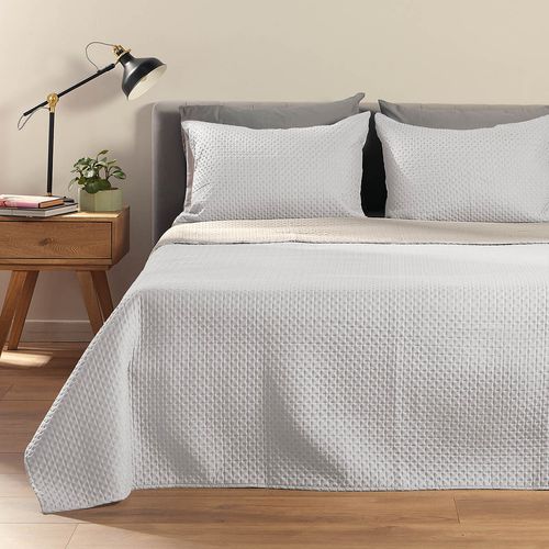 Cubrelecho tipo Quilt Doble Faz Microfibra Blanco