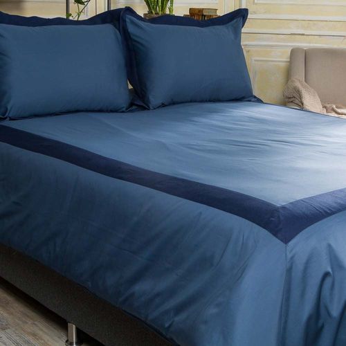 Cover Duvet - Funda Plumón Burdeos 400 hilos Algodón Azul