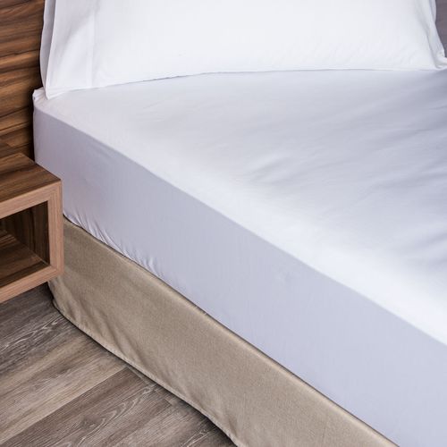 Sábana Ajustable 180 Hilos Polialgodón Blanco