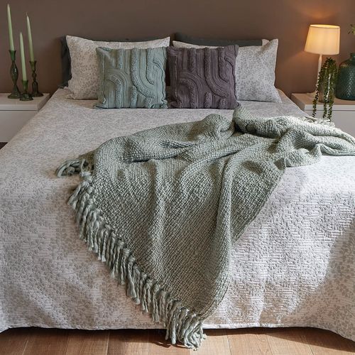 Manta Tejida 130 x 150 cm Oliva Claro