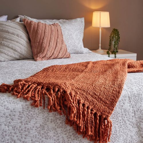 Manta Tejida 130 x 150 cm Terracota
