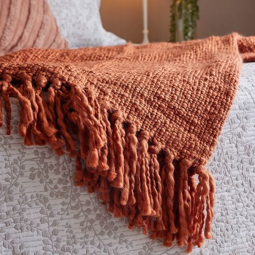 Manta Tejida 130 x 150 cm Terracota