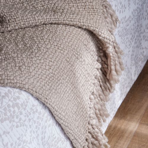 Manta Tejida 130 x 150 cm Taupe Claro