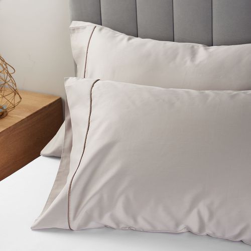 Set x 2 Fundas 400 Hilos 100% Algodón Arena