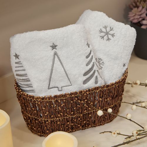 Set x2 Toallas de Manos bordadas Navidad