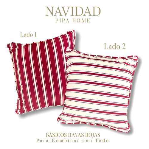 Cojín Rayas Rojas