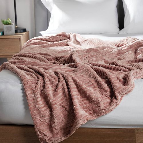 Cobija Flannel Fleece 250 gr Ribbed Palo de Rosa