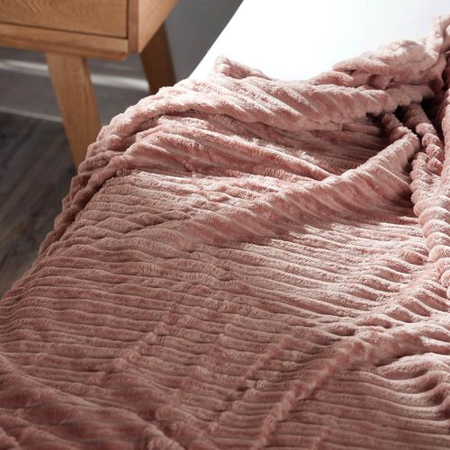 Cobija Flannel Fleece 250 gr Ribbed Palo de Rosa