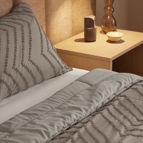 Edredón Microfibra Flecos Chevron Arena