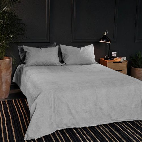 Cover Duvet Corduroy Microsuede Urban Gris Claro