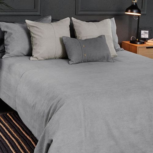 Cover Duvet Corduroy Microsuede Urban Gris Claro