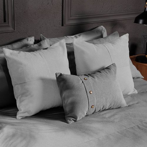 Cojín Corduroy Microsuede Urban Gris Claro 50 x 50 cm