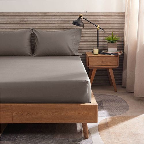Sábana Ajustable Más Funda(s) Hotel Experience 400 Hilos 100% Algodón Moca