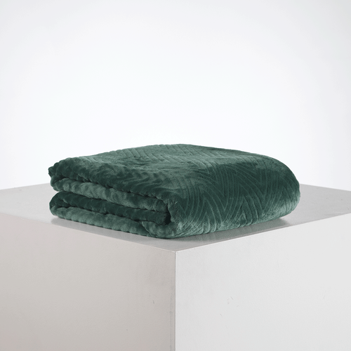 Cobija Flannel Fleece 250 gr Chevron Verde Pino