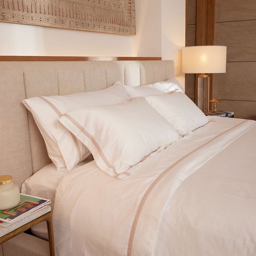 Cover Duvet - Funda Plumón Hotel Experience 400 Hilos 100% Algodón Egipcio Sicilia Blanco - Arena