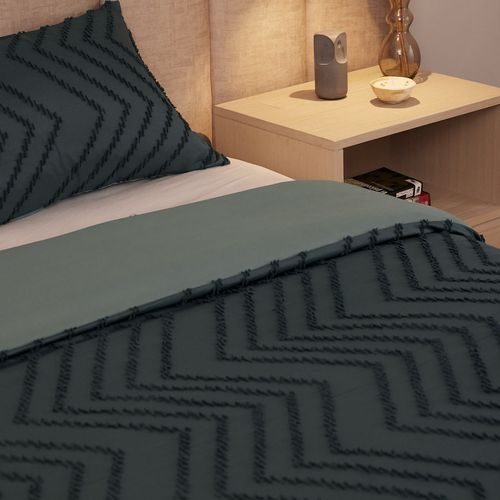 Cover Duvet - Funda Plumón Microfibra Flecos Chevron Azul