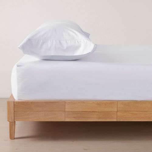 Sábana Ajustable Más Funda(s) Hotel Experience 300 Hilos con Algodón Egipcio Blanco Cremoso