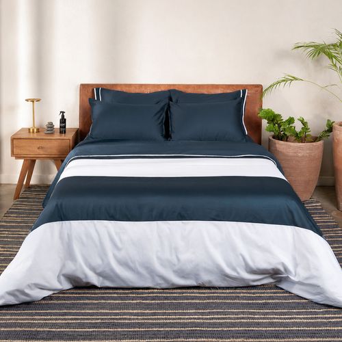 Cover Duvet 300 Hilos 100% Algodón Loft Costa Azul