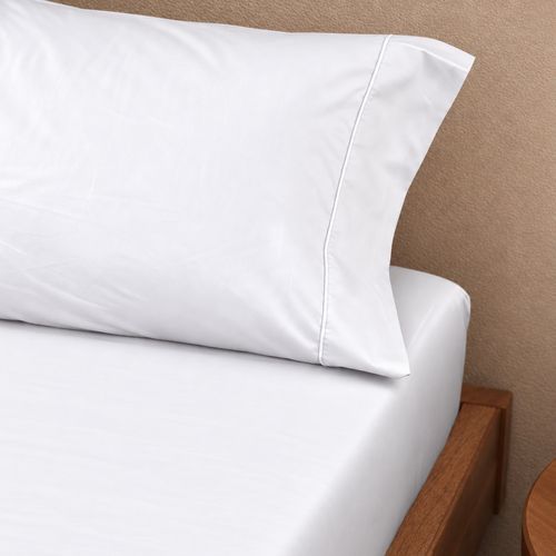 Sábana Ajustable Más Funda(s) 400 Hilos 100% Algodón Blanco Cremoso